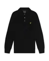 Lyle-and-scott-1874 Shirts Man Lyle And Scott 1874 Kn2113v Cotton Merinos Polo Z865 Jet Black In Black