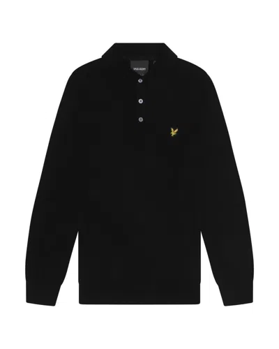 Lyle-and-scott-1874 Shirts Man Lyle And Scott 1874 Kn2113v Cotton Merinos Polo Z865 Jet Black