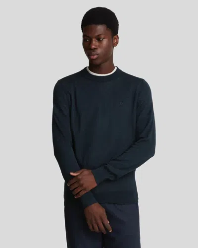 Lyle-and-scott-1874 Shirts Man Lyle And Scott 1874 Kn2121vc Tonal Crew Z27. Dark Navy In Blue