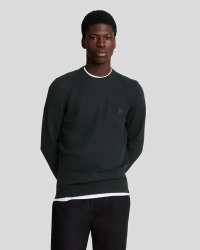 Lyle-and-scott-1874 Shirts Man Lyle And Scott 1874 Kn2124v Tonal Lambswool Crew Z865 Jet Black