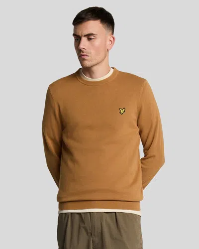 Lyle-and-scott-1874 Shirts Man Lyle And Scott 1874 Kn2136v Cotton Crew X571 Brown Panel