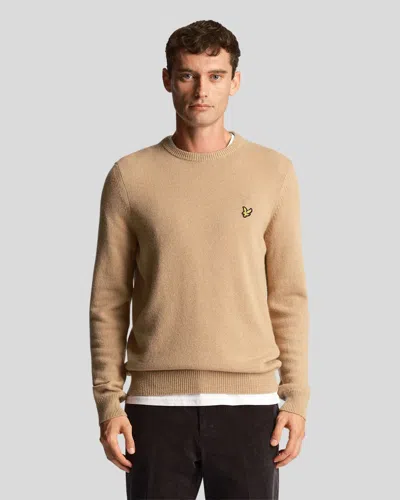 Lyle-and-scott-1874 Shirts Man Lyle And Scott 1874 Kn921vf Crew Neck Lamble X026 Kaki Marl In Sand