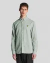 Lyle-and-scott-1874 Shirts Man Lyle And Scott 1874 Lw2207v Linen Blend Oxford X583 Green Mercurial In Green