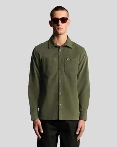 Lyle-and-scott-1874 Shirts Man Lyle And Scott 1874 Lw2315v Cordony X848 Deep Fephts In Green