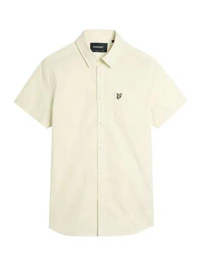 Lyle-and-scott-1874 Shirts Man Lyle And Scott 1874 Sw2216v Short Shirt X79 Soft Matcha In Sand