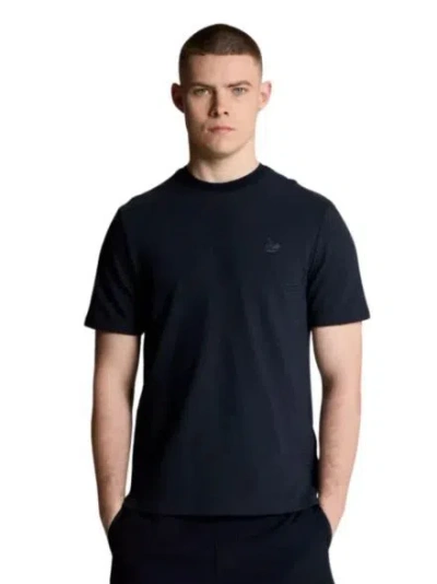 Lyle-and-scott-1874 T-shirt Man Lyle And Scott 1874 Ts2277v Jacquard Sovereign X203 Midnight Navy In Blue