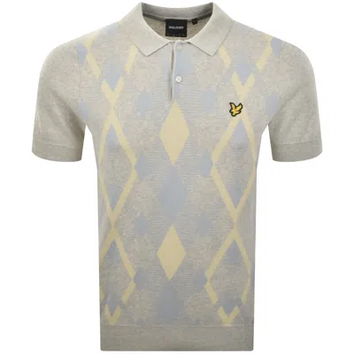 Lyle & Scott Lyle And Scott Argyle Knit Polo Grey In Multi