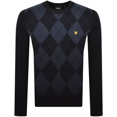 Lyle & Scott Lyle And Scott Argyle Knitted Jumper Grey In Black
