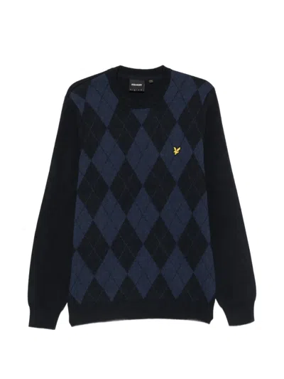 Lyle & Scott Lyle And Scott Argyle Knitted Jumper Grey In Black