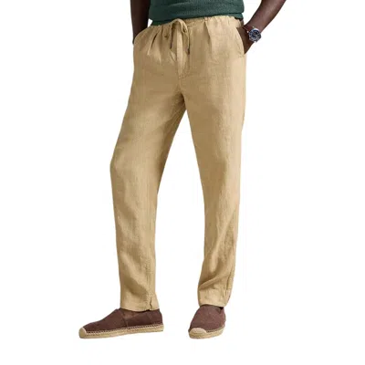 Lyle & Scott Beige Linen Casual Pants In Neutral