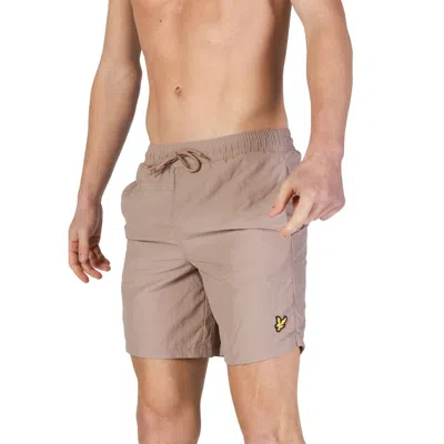 Lyle & Scott Beige Nylon Swim Shorts In Brown