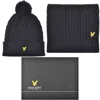 Lyle & Scott Lyle And Scott Bobble Beanie And Scarf Set Navy In Navy
