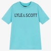 LYLE & SCOTT BOYS BLUE COTTON LOGO T-SHIRT