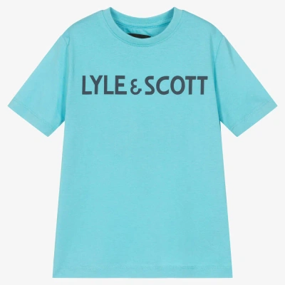 Lyle & Scott Kids' Boys Blue Cotton Logo T-shirt