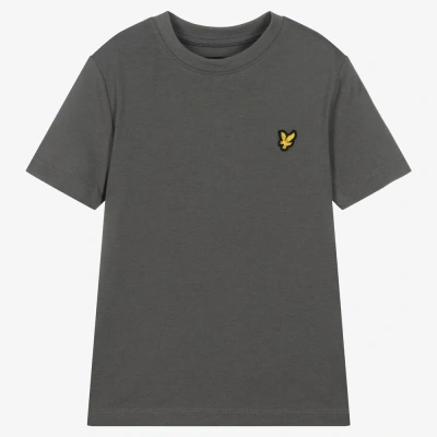 Lyle & Scott Kids' Boys Grey Cotton Logo T-shirt In Multi