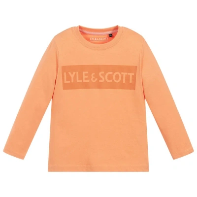 Lyle & Scott Kids' Boys Orange Cotton Logo Top