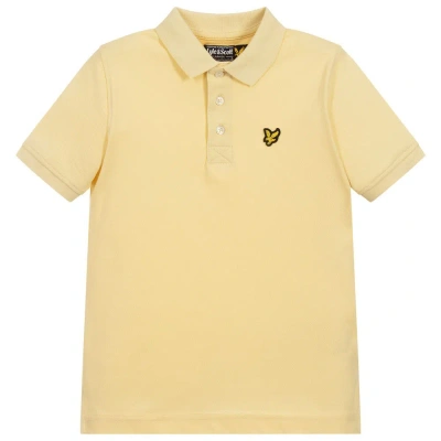Lyle & Scott Kids' Boys Pale Yellow Cotton Polo Shirt