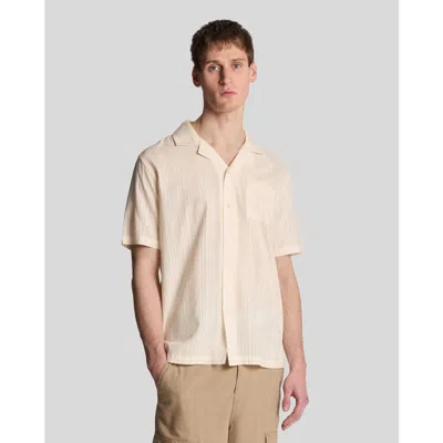 Lyle & Scott Broderie Resort Shirt In Neutral