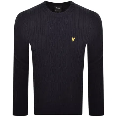 Lyle & Scott Lyle And Scott Cable Knit Jumper Navy In Black