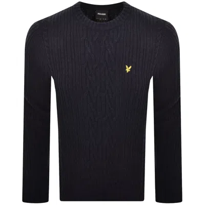 Lyle & Scott Lyle And Scott Cable Knit Jumper Navy In Blue