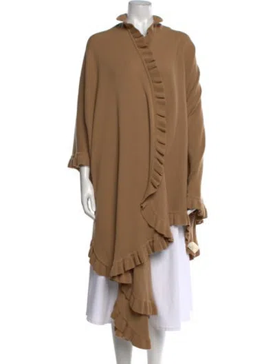 Pre-owned Lyle & Scott Cashmere Open Front Sweater In Neutrals