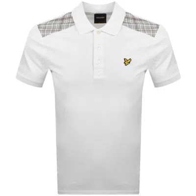 Lyle & Scott Lyle And Scott Check Panelled Polo T Shirt White