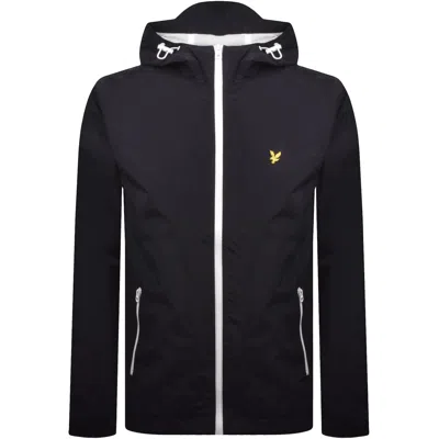 Lyle & Scott Lyle And Scott Contrast Hooded Jacket Navy In Black