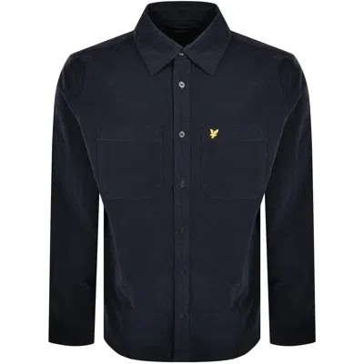 Lyle & Scott Lyle And Scott Corduroy Long Sleeve Shirt Navy In Multi