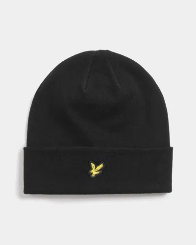 Lyle & Scott Cotton Merino Beanie In Black