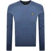 Lyle & Scott Lyle And Scott Cotton Merino Jumper Blue In Blue
