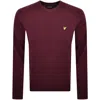Lyle & Scott Lyle And Scott Cotton Merino Jumper Burgundy In Burgundy