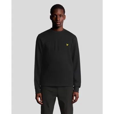 Lyle & Scott Crew Neck Long Sleeve Fly Fleece In Black