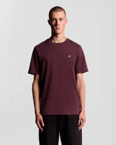 Lyle & Scott Crew Neck Short Sleeve T-shirt In Burgundy