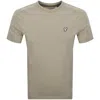 Lyle & Scott Lyle And Scott Crew Neck T Shirt Beige In Gray