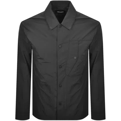 Lyle & Scott Lyle And Scott Crinkled Nylon Overshirt Black Ice In Animal Print