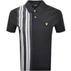 Lyle & Scott Lyle And Scott Deck Stripe Polo T Shirt Navy In Black