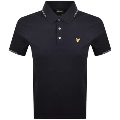 Lyle & Scott Lyle And Scott Fine Tipped Polo T Shirt Navy In Black