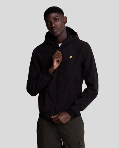 Lyle & Scott Fleece Back Softshell Jacket In Black