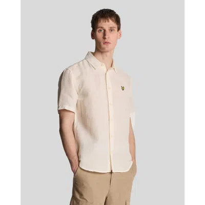Lyle & Scott Hemp Short Sleeve Shirt In White