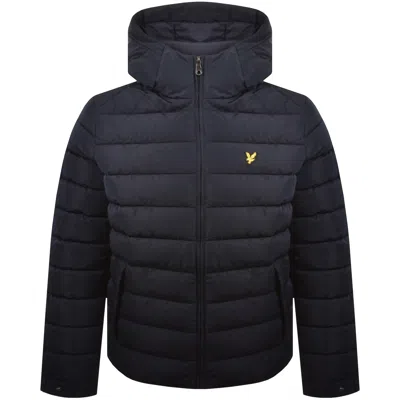 Lyle & Scott Lyle And Scott Hooded Quilted Jacket Navy In Blue