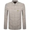 Lyle & Scott Lyle And Scott Houndstooth Check Shirt Beige In Beige