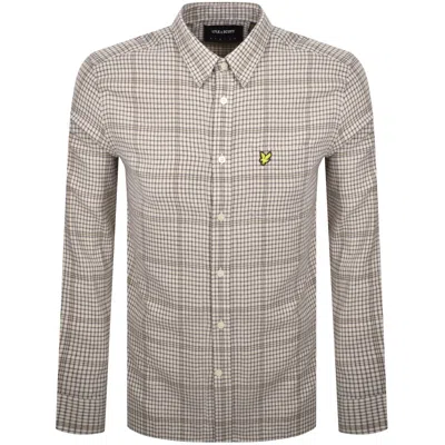 Lyle & Scott Lyle And Scott Houndstooth Check Shirt Beige