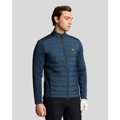 Lyle & Scott Hybrid Quilted Full Zip Golf Jacket In Blue