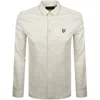 Lyle & Scott Lyle And Scott Interlock Long Sleeve Shirt Cream In Gold