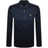 Lyle & Scott Lyle And Scott Interlock Long Sleeve Shirt Navy In Blue
