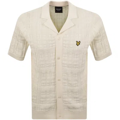 Lyle & Scott Lyle And Scott Jaccqard Check Knit Shirt Cream In White