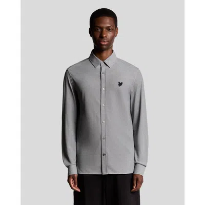 Lyle & Scott Jacquard Stripe Long Sleeve Shirt In Gray