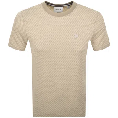 Lyle & Scott Lyle And Scott Jacquard T Shirt Beige In Neutral