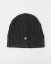 Lyle & Scott Knitted Ribbed Beanie In Black