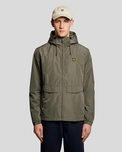 Lyle & Scott Lightweight Hooded Zip Through Mens Jacket In Green